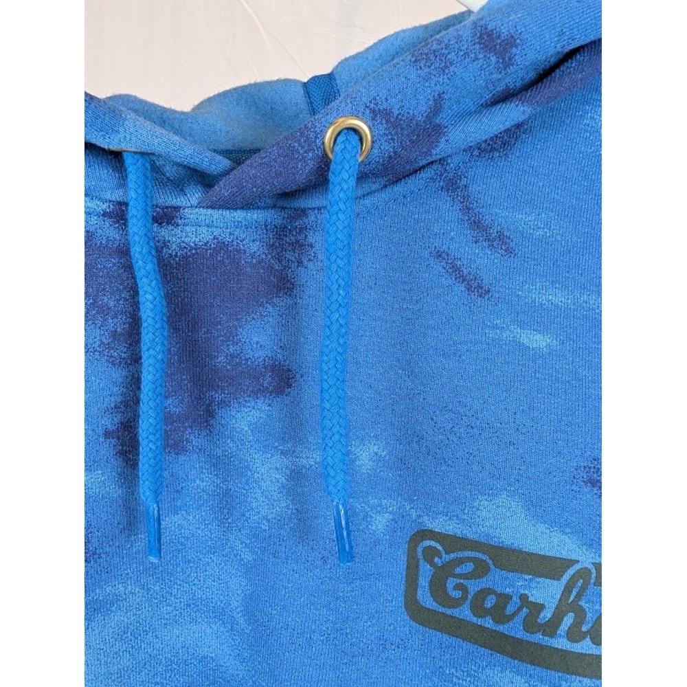 NWOT Carhartt Mens Blue Cloud Tie Dye Loose Fit Hoodie Sweatshirt TS7206- Medium - Picture 4 of 12